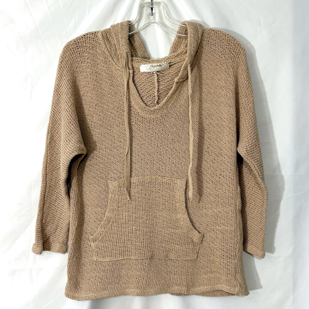 Forgiveness Pullover Long Sleeve V-Neck Knit Hoodie Sweater With Kangaroo Pocket